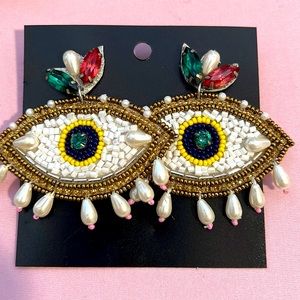 Beaded evil eye 🧿 earrings